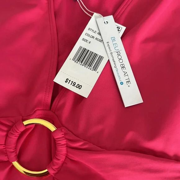 Bleu Rod Beattie Ring Me Up Cap Sleeve One Piece Swimsuit Size 6 - Picture 9 of 9